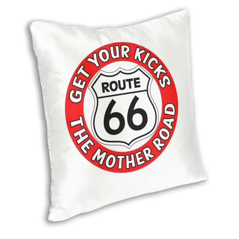 Get Your Kicks On Route 66 Square Pillowcover Home Decorative USA Highway The Mother Road Cushions Throw Pillow for Sofa