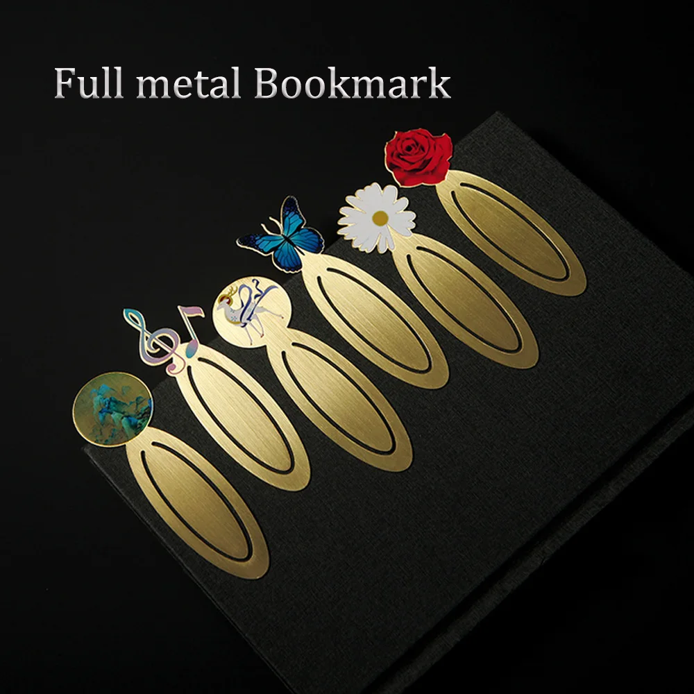 

10 Piece Metal Bookmark Simple Retro Kawaii Small Fresh Classical Exquisite Literature and Art School Stationery