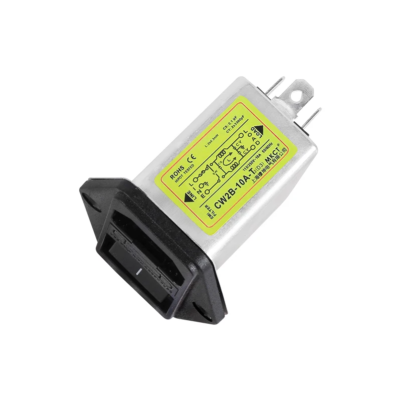 EMI AC 220V purification anti-interference double fuse CW2B-1A/3A/6A/10A-T2(D3) power supply filter