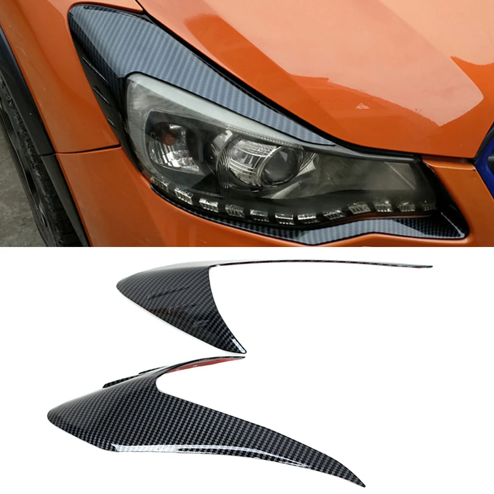 Car Headlight Eyebrow Rear Window Front Rear Fog Lamp Light Frame Cover Sticker Trim ABS Carbon Fiber For Subaru XV 2012-2016