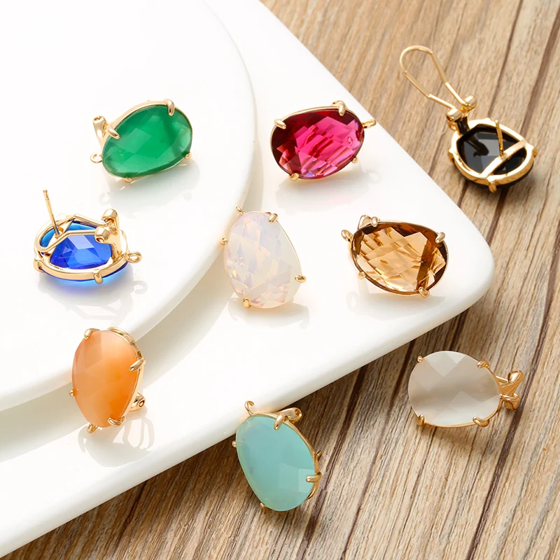 Women's Crystal Cobblestone Stud Earrings, Luxurious Design