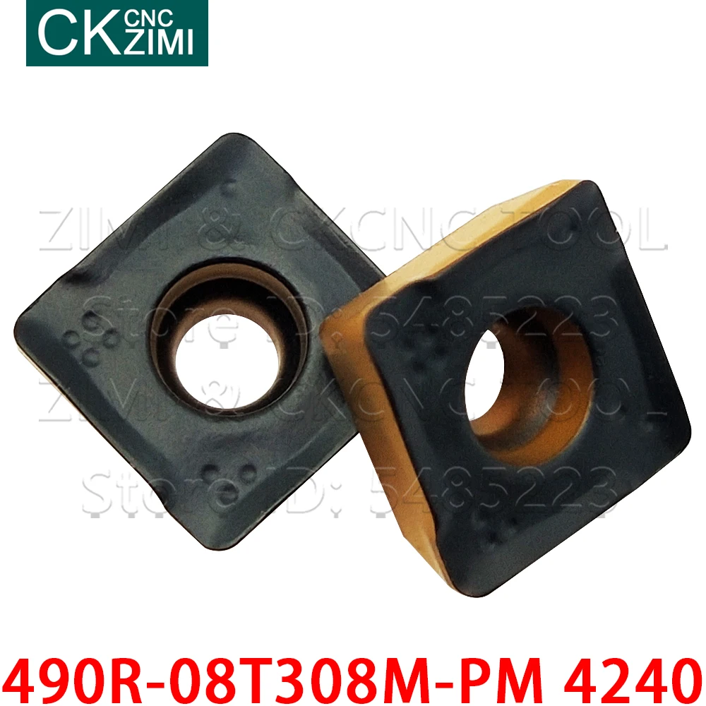 إدراج كربيد الطحن للصلب, 490R-08T308M-PM 4240 490R 08T308M PM 4240 إدراج كربيد CNC أداة تحول قاطع المطحنة أداة قطع للصلب