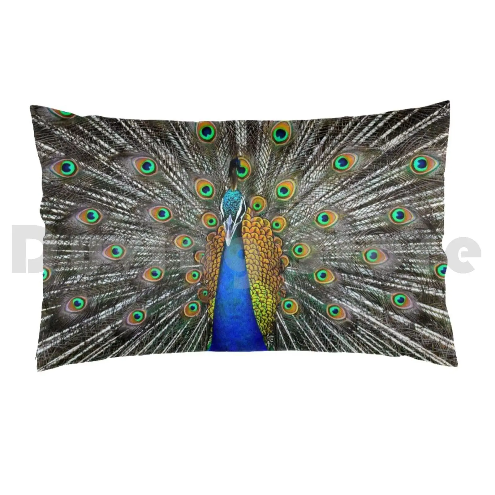 Colorful Peacock Dance Pillow Case DIY 50*70 Colorful Peacock Dance Peacock Rain Dance Peacock Opening