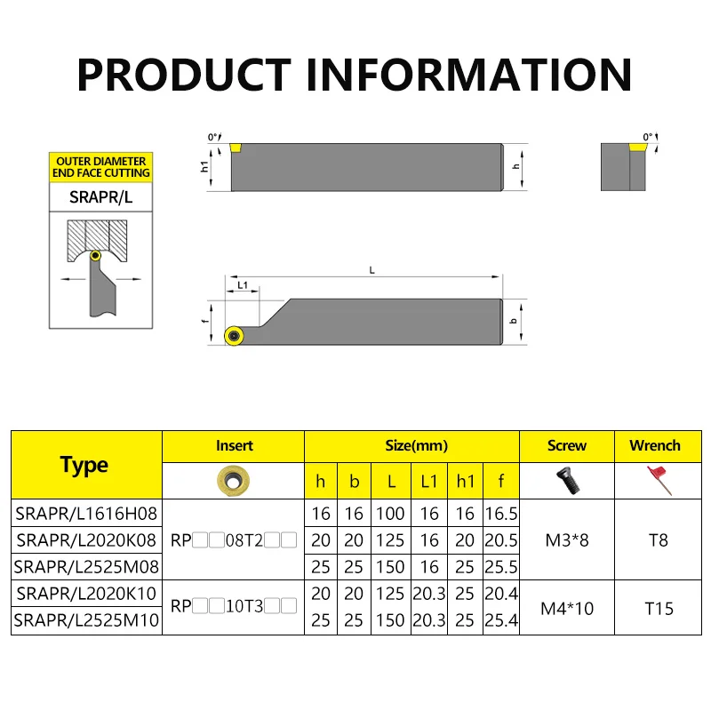 SRAPR1616H08 SRAPR2020K10 SRAPR2525M10 Externe Drehen Werkzeug Halter drechseleisen cutting tool RPMT/RPGT Hartmetall Einsätze Drehmaschine