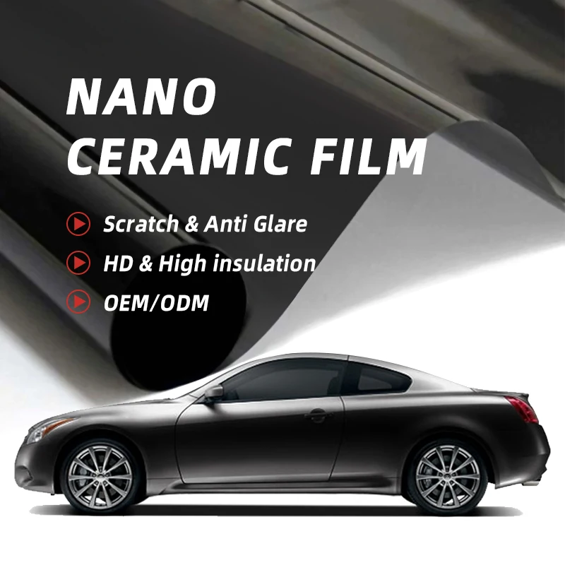 VLT25% IRR100% High quality heat transfer IR car sticker solar Nano Ceramic window tint film