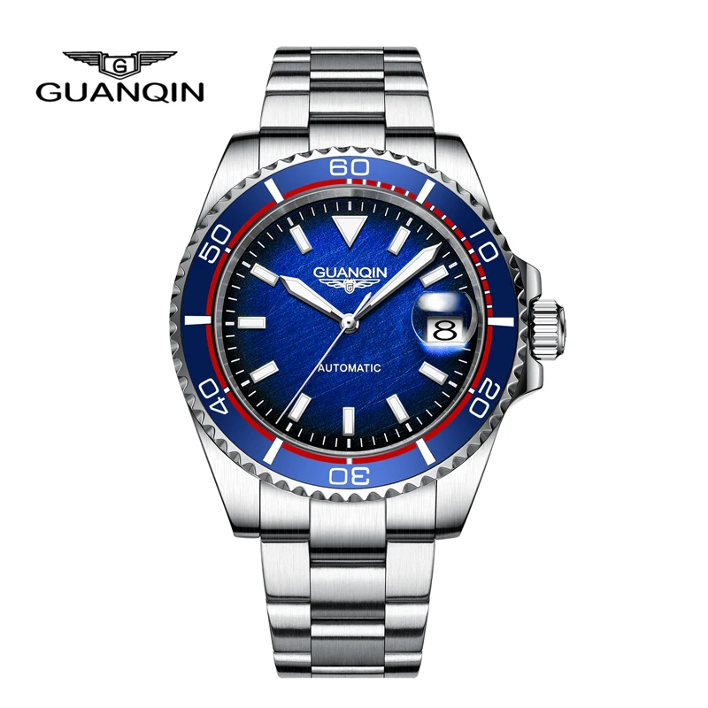 GUANQIN Men\'s Watches Brand Luxury NH35 Automatic Watch For Men Mechanical Wristwatches Stainless Steel Waterproof reloj hombre