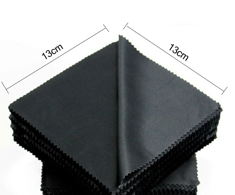 20 teile/los Schwarz Mikrofaser Radfahren Sonnenbrillen Brillen Reinigungstuch 13*13 cm Gläser Brillen Saubere Linse Tuch Zubehör – Detail 1