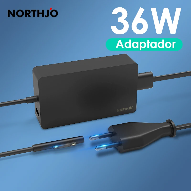 NORTHJO 36W 12V 2.58A Power Supply adapter Charger for New Microsoft Surface Pro X 3 4 5 6 7 Surface Book Laptop 1 2 3 Go A1625