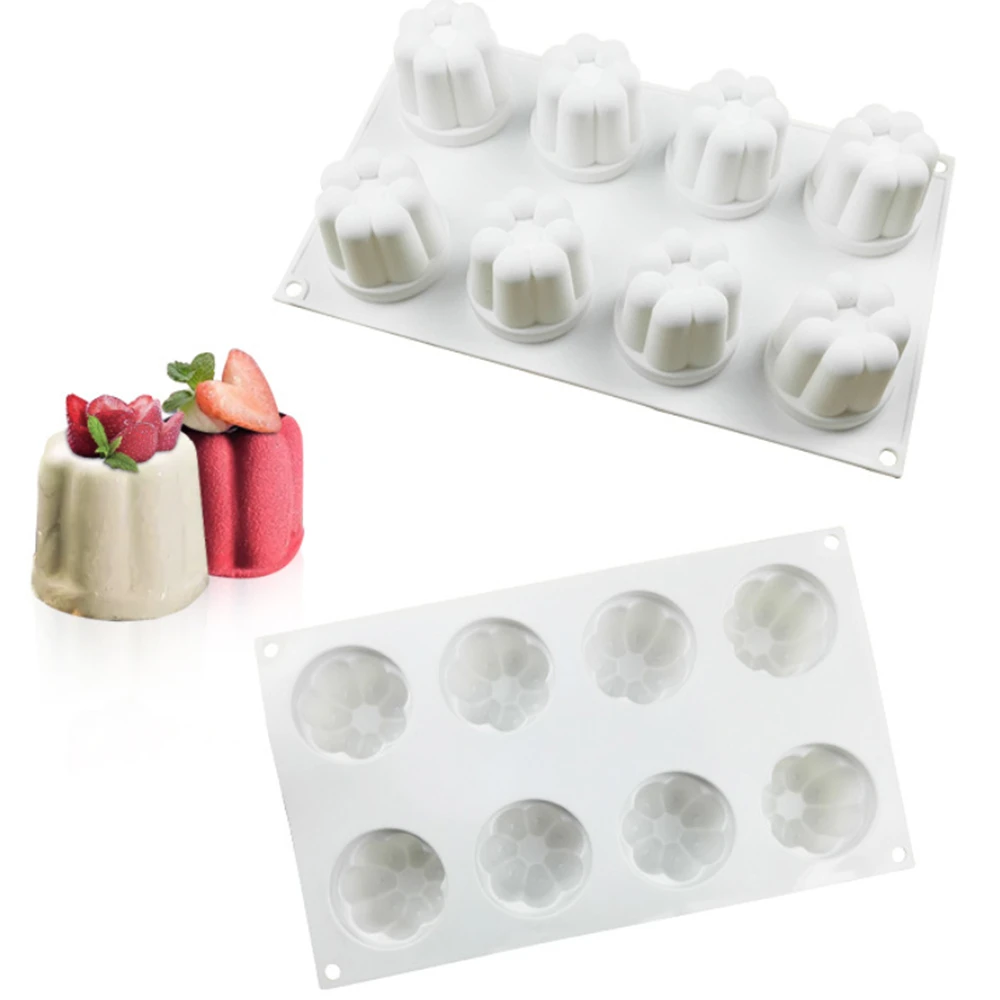 

8 Cavity Flowers Silicone Cake Mold For Baking Dessert Mousse Mould Chocolate Jelly Pudding Pastries Mouler Cake Tools