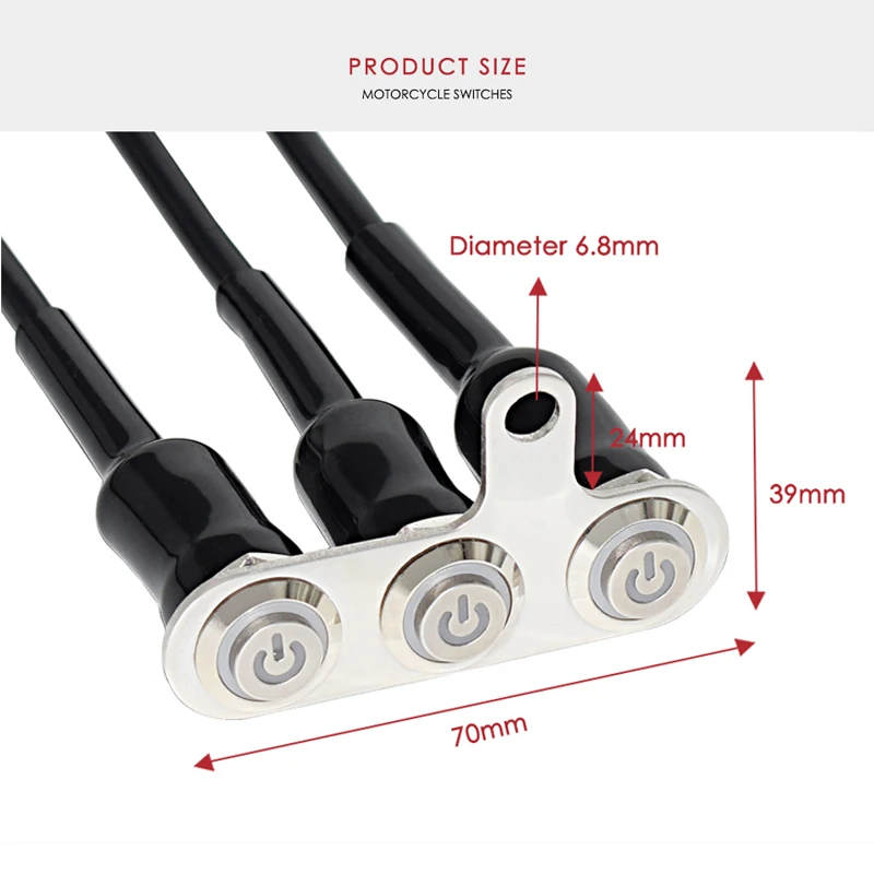 LED Motorcycle Switch ON-OFF Headlight Fog Light Horn Start Kill Handlebar Adjustable Mount Waterproof Switches Button DC12V