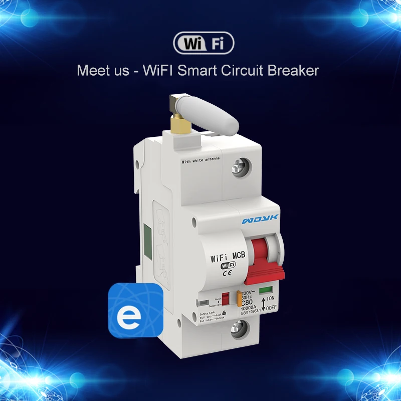 eWeLink WiFi 1P Smart Circuit Breaker Automatic Switch Smart Home Overload Short Circuit Protection Work with Alexa Google home