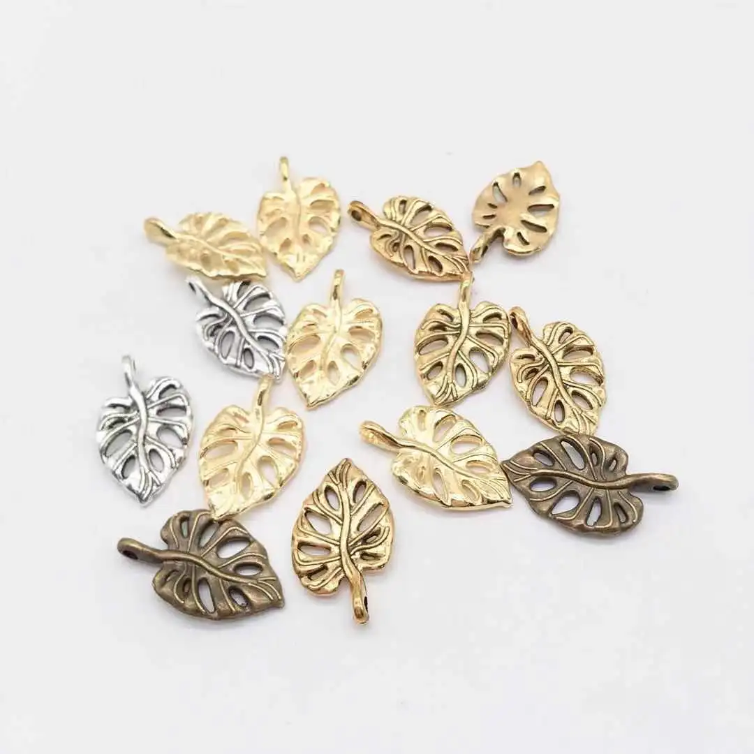 35pcs 21x12mm Tree Leaf Charms Pendants Earrings Necklace Bracelet Anklet Accessories for Jewelry Making Findings Wholesale DIY