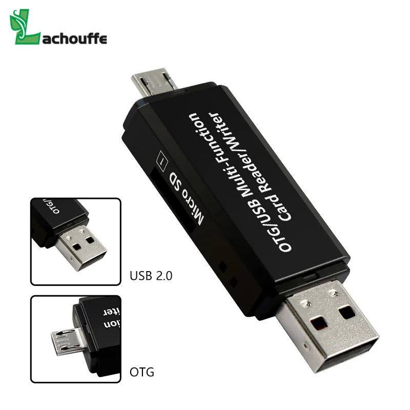 Micro USB OTG 2 in 1 USB 2.0 Adapter SD Card Reader For Android Phone Tablet PC Memery Cards Reading Device