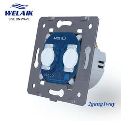 WELAIK EU Standard Single FireWire 1~1000W 220V 5A 2gang1way Smart LED Light  Wall Touch-Switch DIY-Parts Module A921