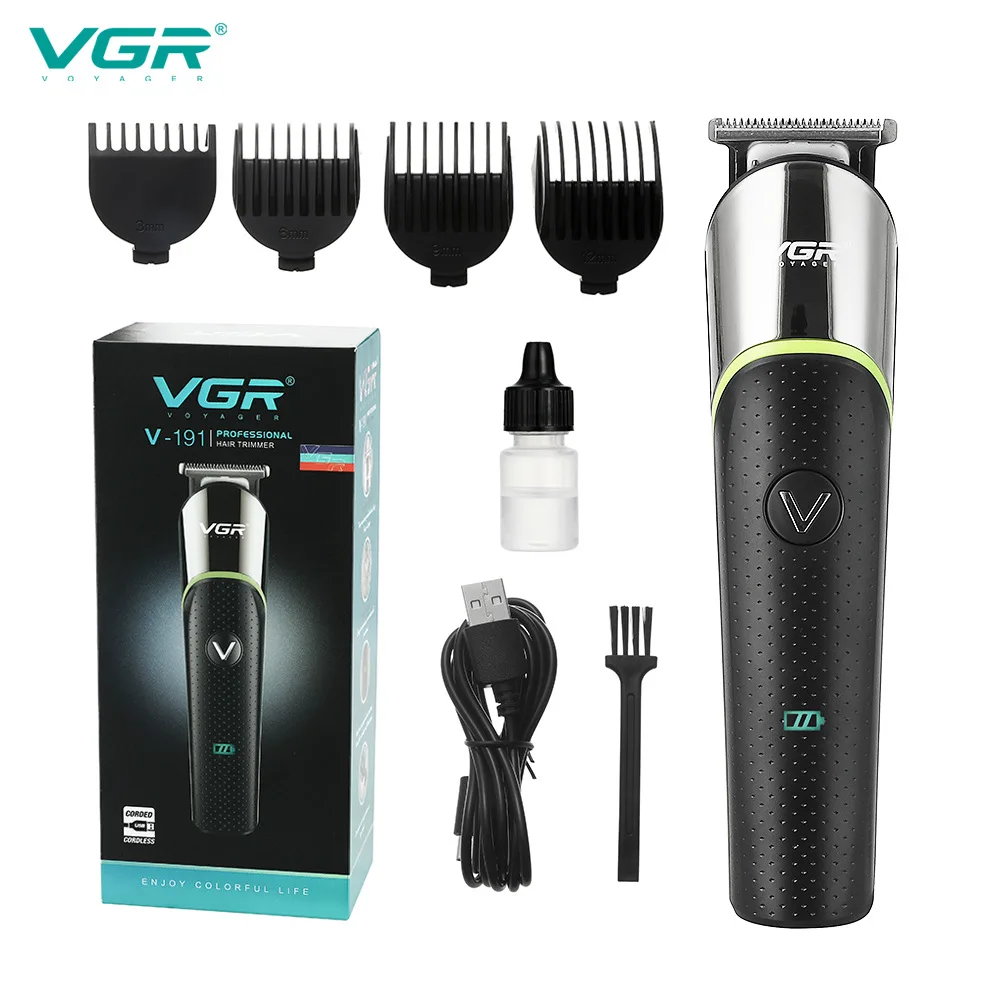 VGR 191 Hair Clipper แบบพกพา Professional Personal Care USB Trimmer ตัดผมสำหรับตัดผม Clippers