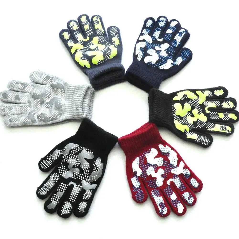 Children's Camouflage Gloves, Non-slip Warm, Magic Stretch Gloves, Winter WarmComfortable And Stretchable Gloves Outdoor Unisex