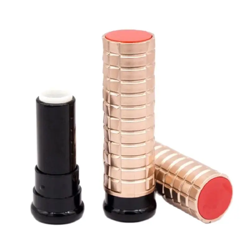 

Best Price Cheap Lipstick tube Packaging Spot DIY Handmade High-end Champagne Glod Circle Lip Balm Container 20pcs/lot