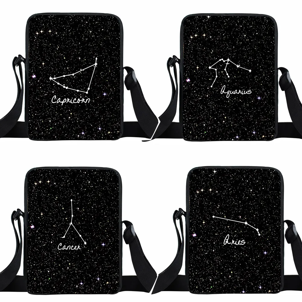 

Twelve Constellations Zodiac Sign Messenger Bag Women Handbag Ladies Crossbody Bags Girls Shoulder Bags for Travel Satchel