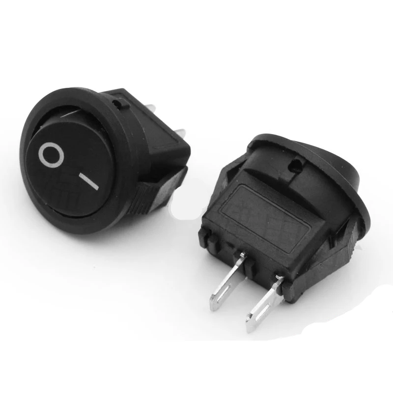 

100PCS 15mm 2 Foot Round Black Small Switch KCD