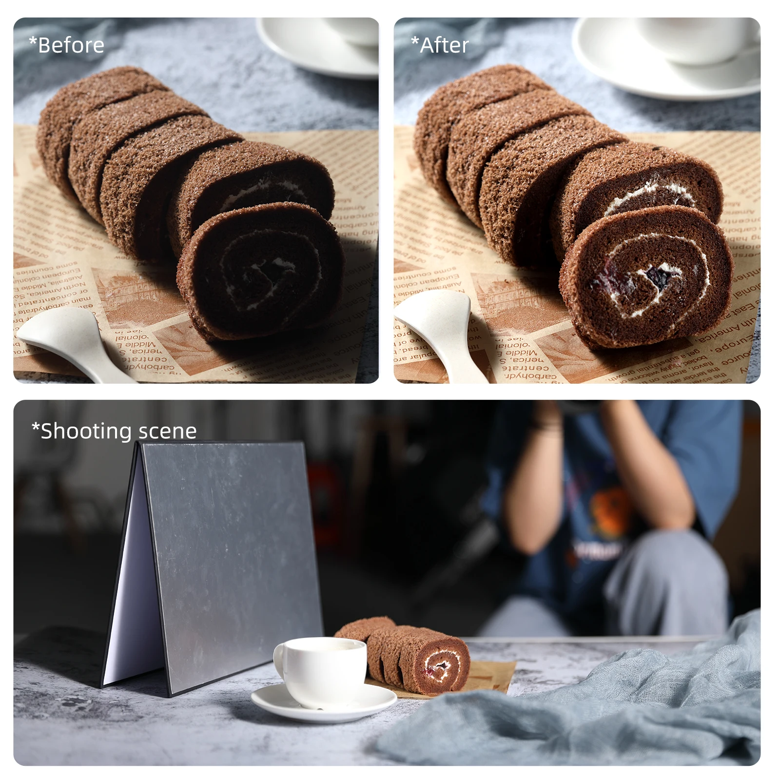 SOONPHO 42*29 cm 3 in 1 Reflector Photography Cardboard A3 / A4 Foldable Reflector Board For Photo studio Photography Accessory