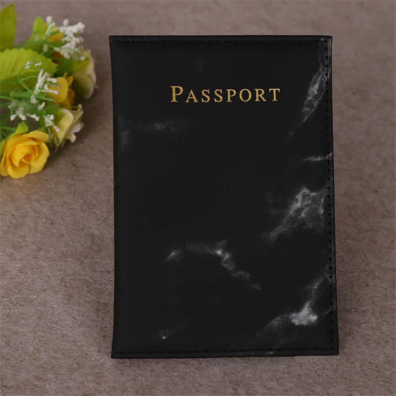 Vintage Marble Passport Holder ID Cover Travel Accessories Portable Bank Card Passport Women Men Business PU Leather Wallet Case