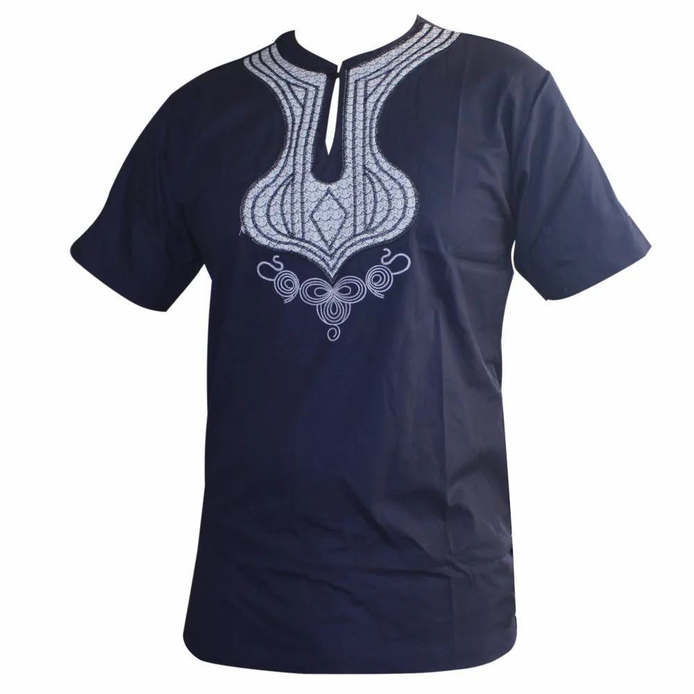 

рубашка мужская Embroidered Slim Dashiki Muslim T-Shirts Ankara New Design Traditional African Clothings Wholesale kurta men