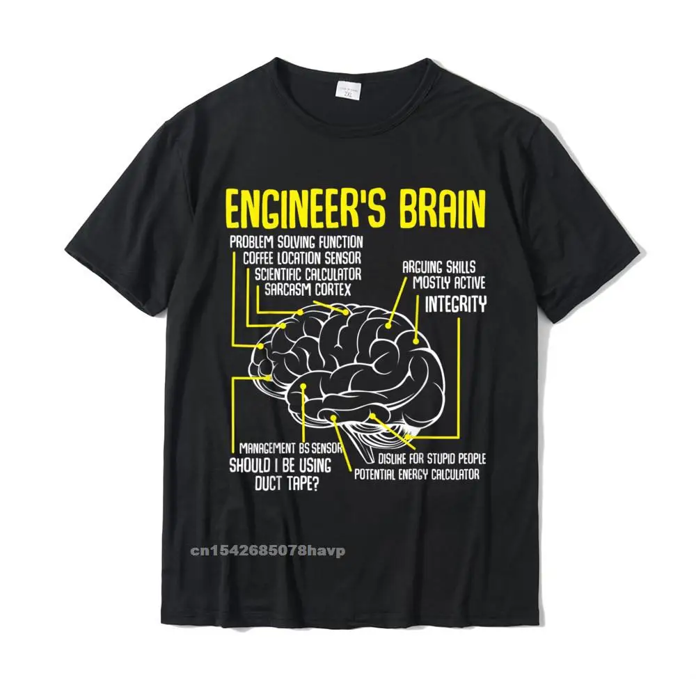 Engineers Brain Funny Engineering Games Process Funny T-Shirt Man Slim Fit Gift Tops Tees Cotton Tshirts Fitness Tight