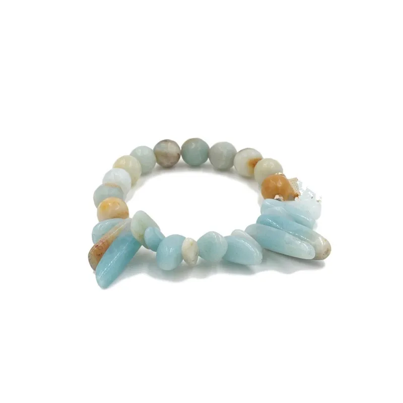 Natural Stone Strand Bracelet Yoga Amazonite Chakra Mala Bracelet Women Men Beaded Charm Bracelet Jewelry  dropshipping