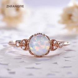 Fashion Rings 925 Silver Jewelry Accessories with Opal Moonstone Finger Ring for Women Wedding Party Promise Gifts Wholesales