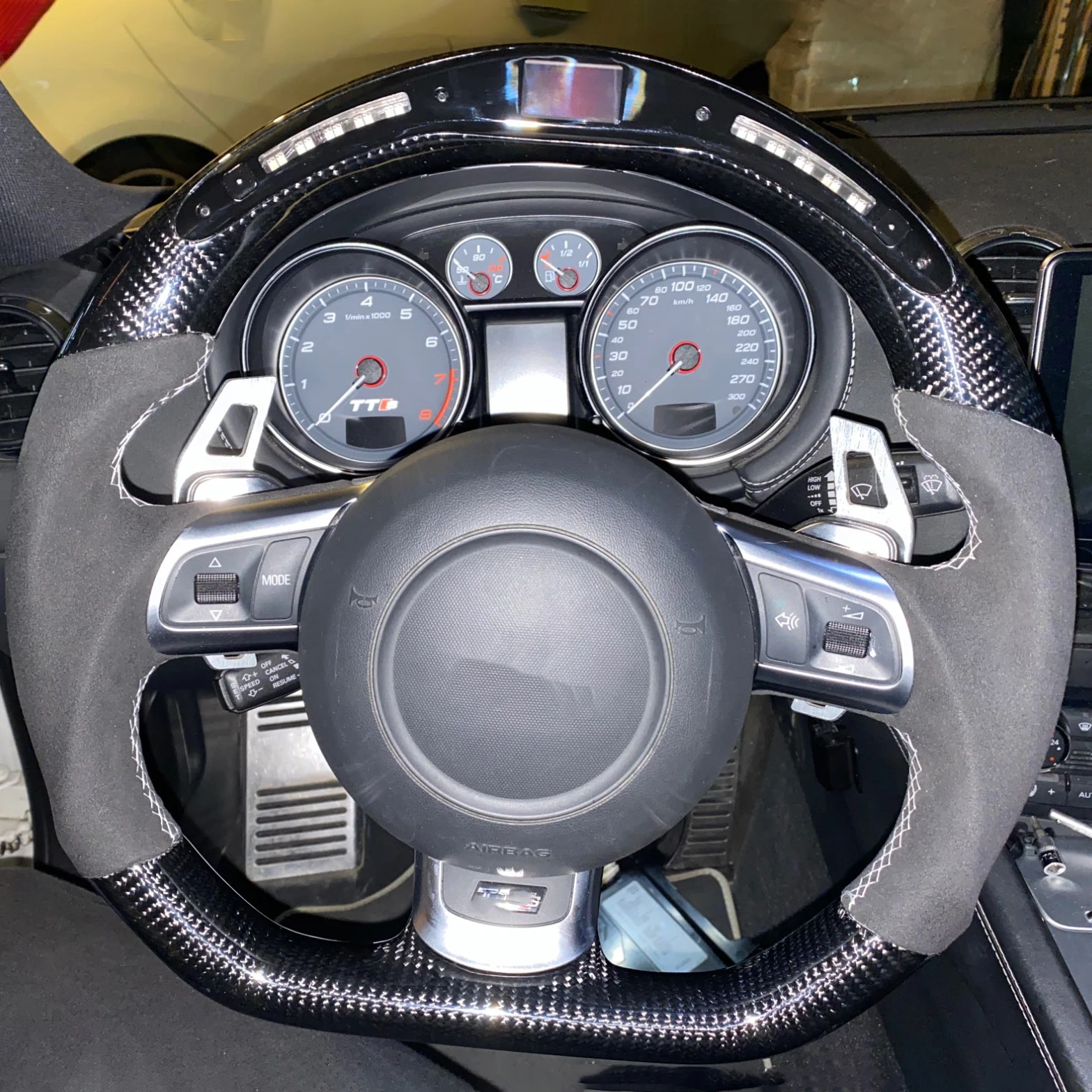 100% Real Carbon Fiber LED Display Steering Wheel compatible for Aud-i TT R8 RS3 RS4 RS5 S3 S4 S5