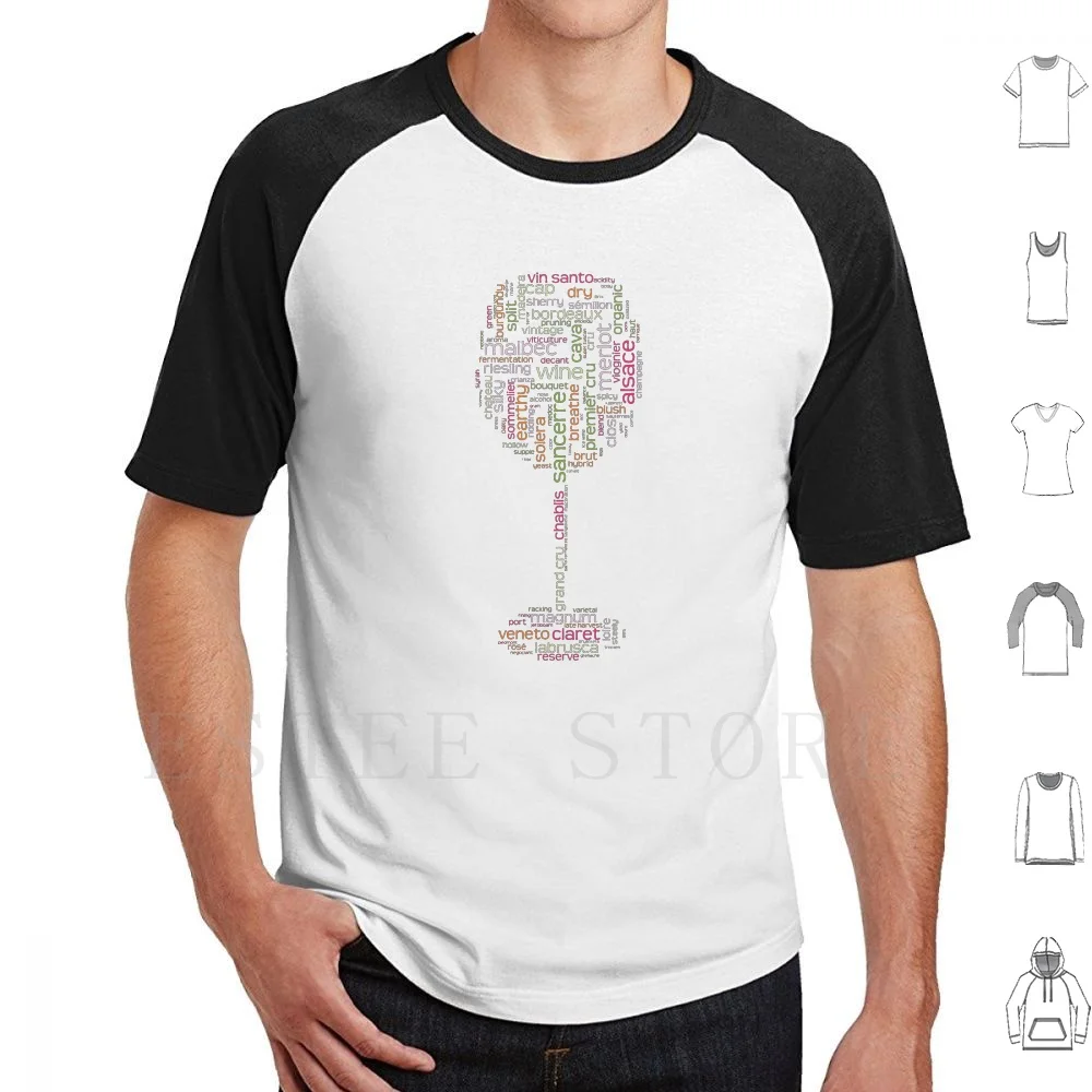 Wine Word Cloud For Foodies , Wine Lovers & ; Wine Aficionados T Shirt Print Cotton Wine Wine Lover Sommelier Wine Wino For