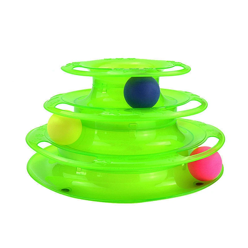 

Intelligence Pet Cat Tower Tracks Toy Three Levels Cat Intelligence Amusement Triple Pay Disc Cat Toys Ball Training Amusement P