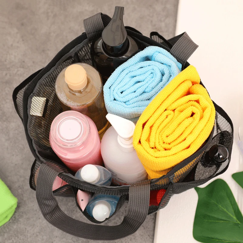 Borsa Portaoggetti Da Doccia In Rete - Organizer Da Viaggio Appendiabiti Per Dormitorio E Palestra