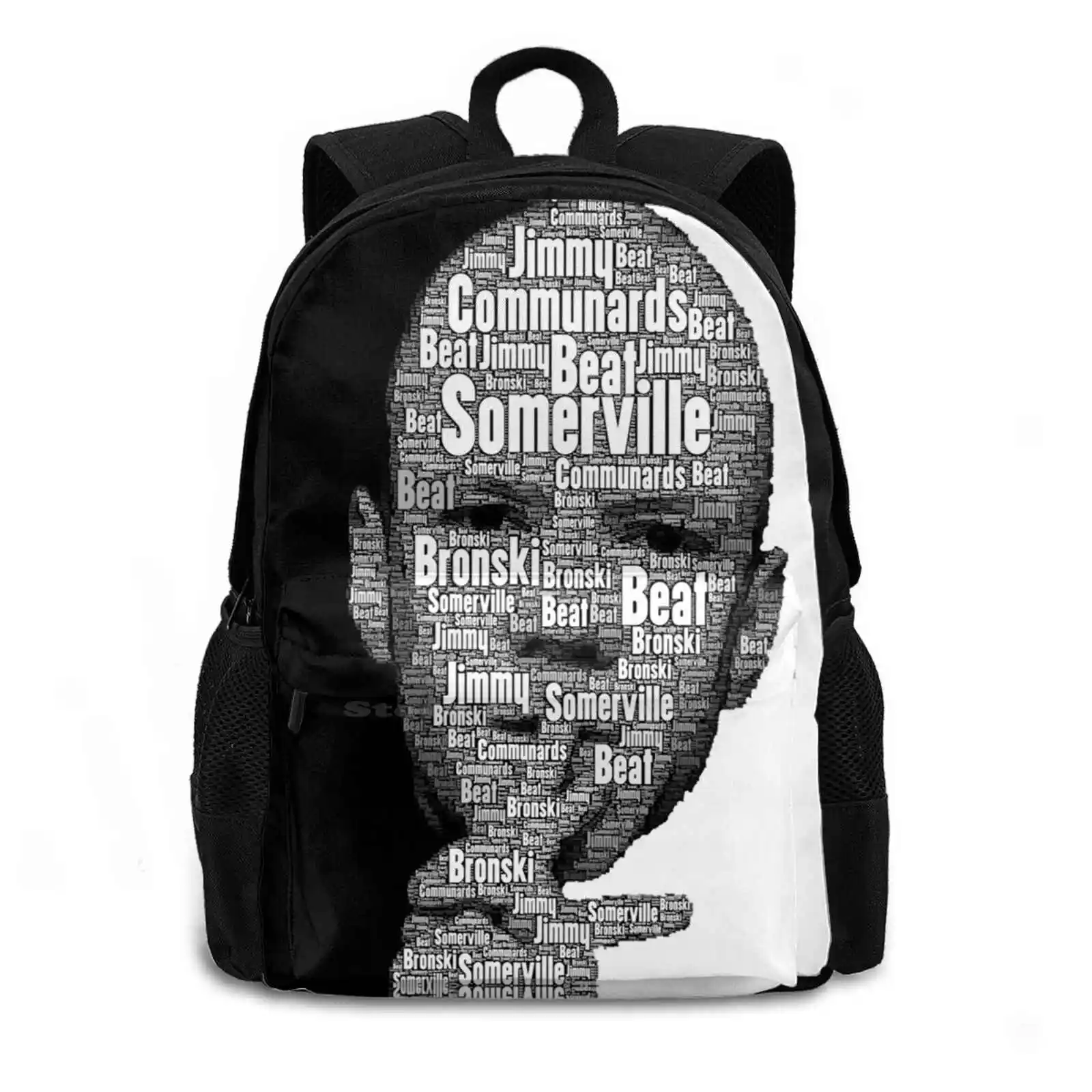 Bronski Beat Typeface In Black And White New Arrivals Unisex Bags Casual Bag Backpack Jimmy Somerville Bronski Beat Communards