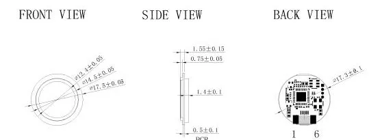 Módulo redondo 160x160 da impressão digital do módulo tfp625r do reconhecimento de impressão digital módulo