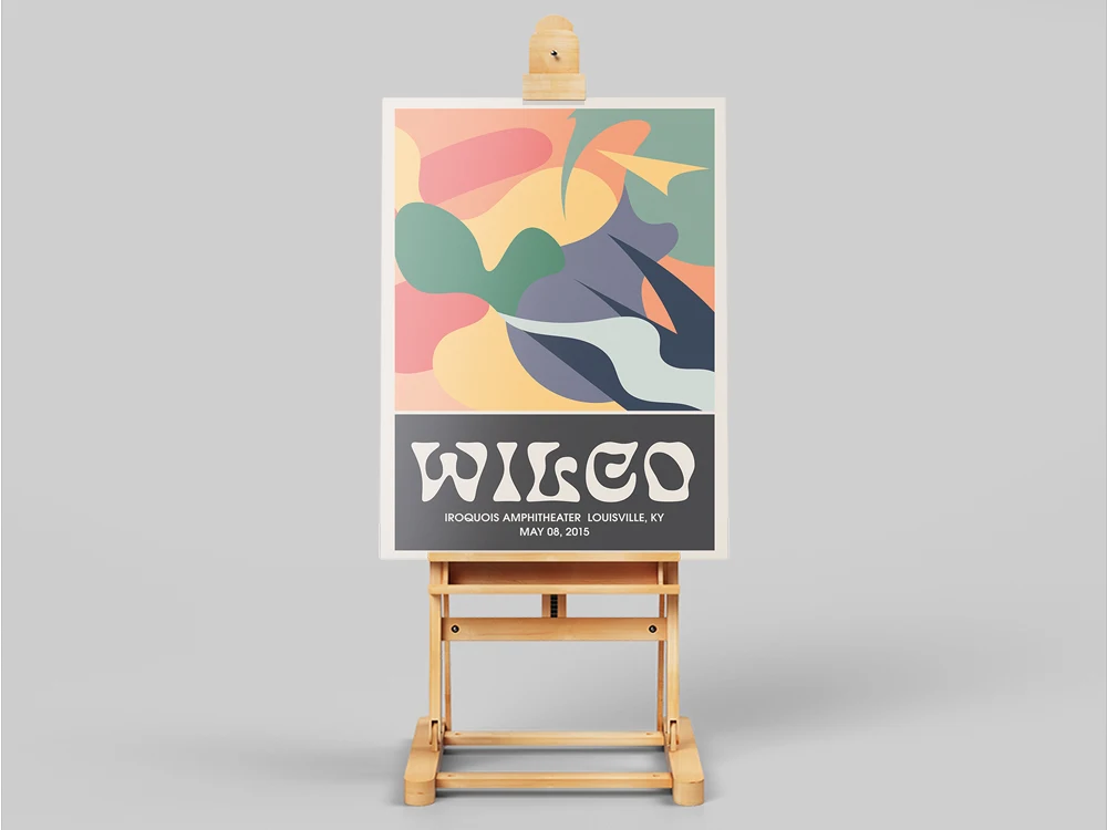 Classic Wilco Music Gig Poster Vintage Abstract Art Poster Colorful Canvas Painting Wall Art Print Bedroom Living Room Decor