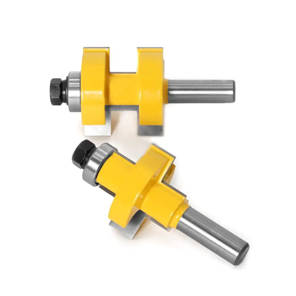 Grande Língua e Groove Joint Assembly Router Bit Set, Ferramenta De Corte De Madeira, 12mm Shank, 42mm Stock, Alta Qualidade, 2Pcs, 1, 2"