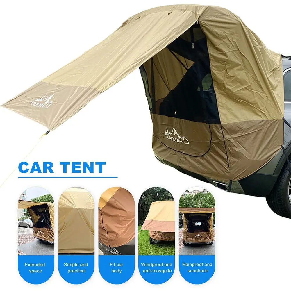 Outdoor Self-driving Tour Barbecue Camping Car Tail Extension Tent Sunshade Rainproof Car Travel Tent Trunk Tent