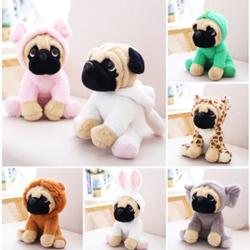 20 CM Simulation Sharpei Pug Puppy Dogs Plush Toys Lifelike Animal Lovely  Toy Plush Children Kids Birthday Christmas Gifts