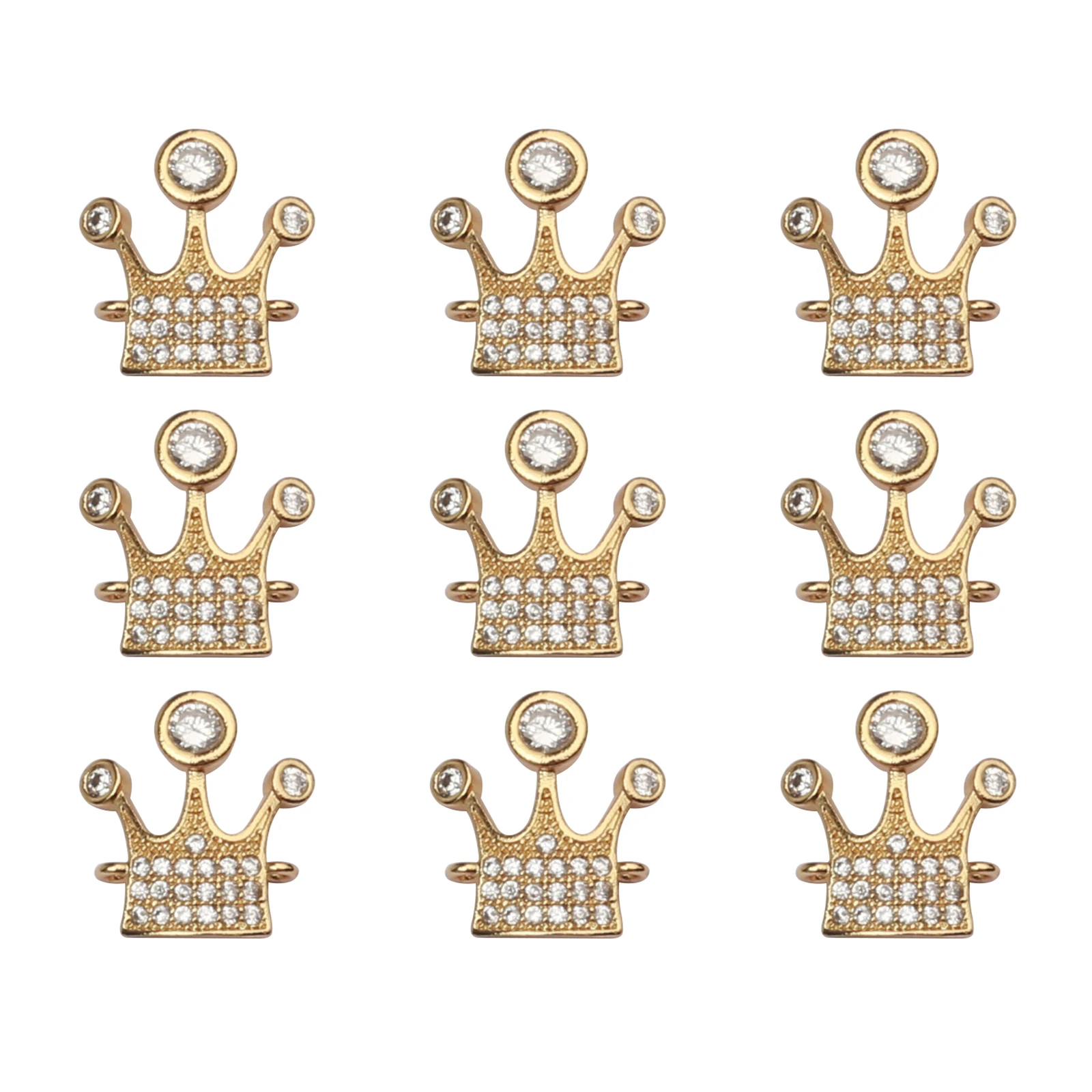 

10pcs/Lot 15mm CZ Spacer Crown Bead Brass Micro Pave Cubic Zirconia Beads Jewelry Making Diy Charms Bracelet Wholesale CZBS29