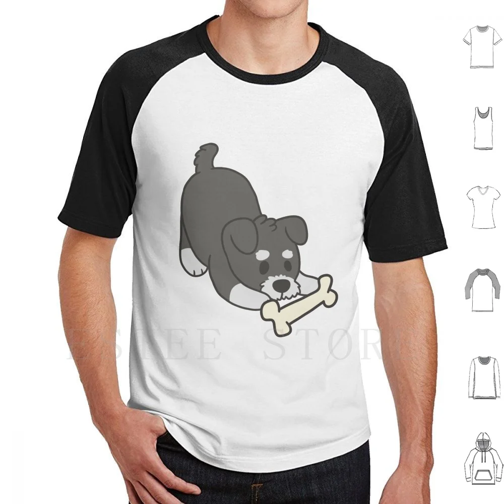 Schnauzer con camiseta de hueso DIY tamaño grande 100% algodón Schnauzer juguete estándar gigante pequeño Smol Puppers cachorro Doge perro Doggo