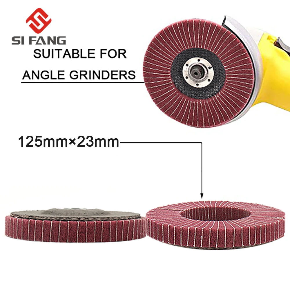 Disco de aleta de fibra de nailon de 125mm, rueda de pulido, almohadilla de fregado para amoladora angular, herramienta de pulido, grano 240
