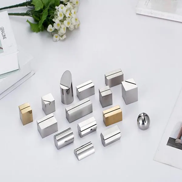 Stainless Steel Solid Table Number Plate Recipe Stand Menu Card Holder Card Socket