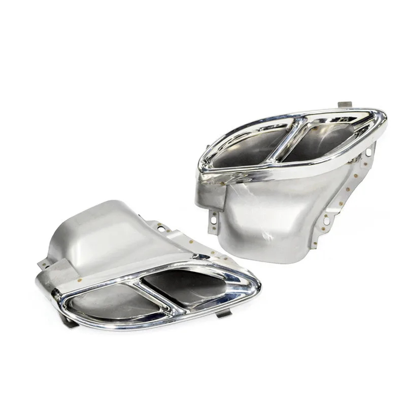 اكسسوارات السيارات خمار ماسورة العادم تلميح لمرسيدس بنز W212 W205 C180 C200 C260 GLC GLE الفولاذ الذيل الحلق الخلفي الفوهات #6