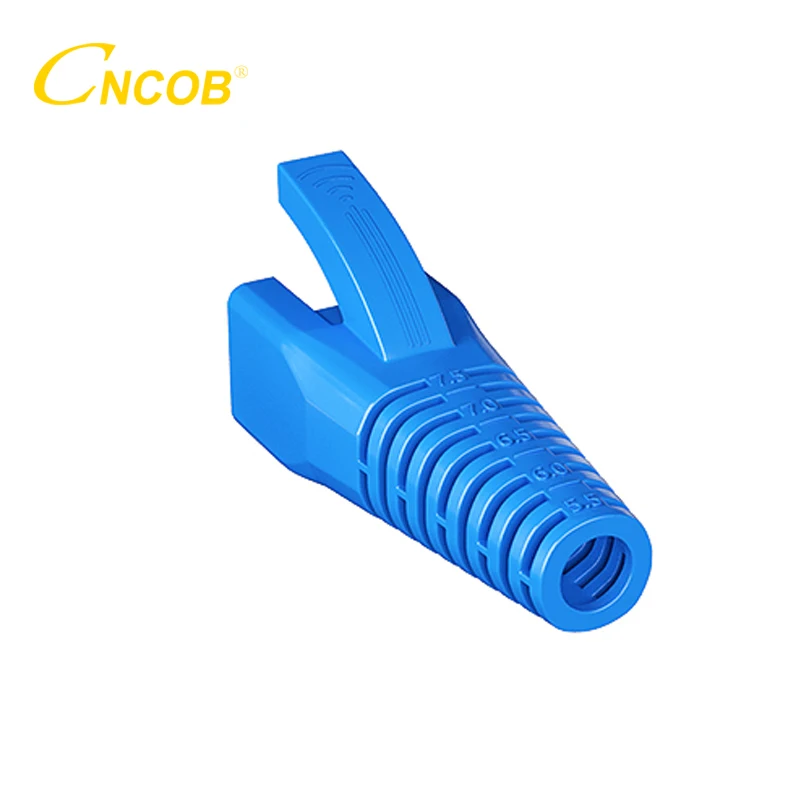 RJ45 Cat7 Cat8 Cover Cat6a Cat6 Cat5 Caps Network Ethernet Connector Protective Plug Boots Sheath  OD 5.5-7.5mm Blue Grey