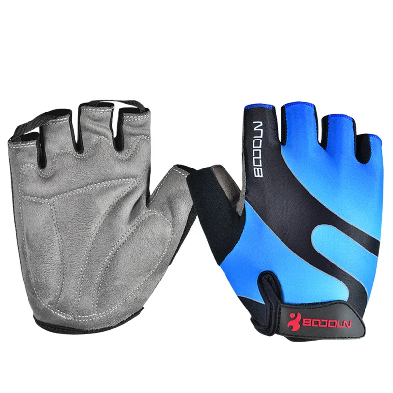 Boodun-MTB Bicycle Cycling Gloves, Half Finger, Fitness, Sports Silicone Gel, Anti-Slip, Breathable, Road Bike Gloves