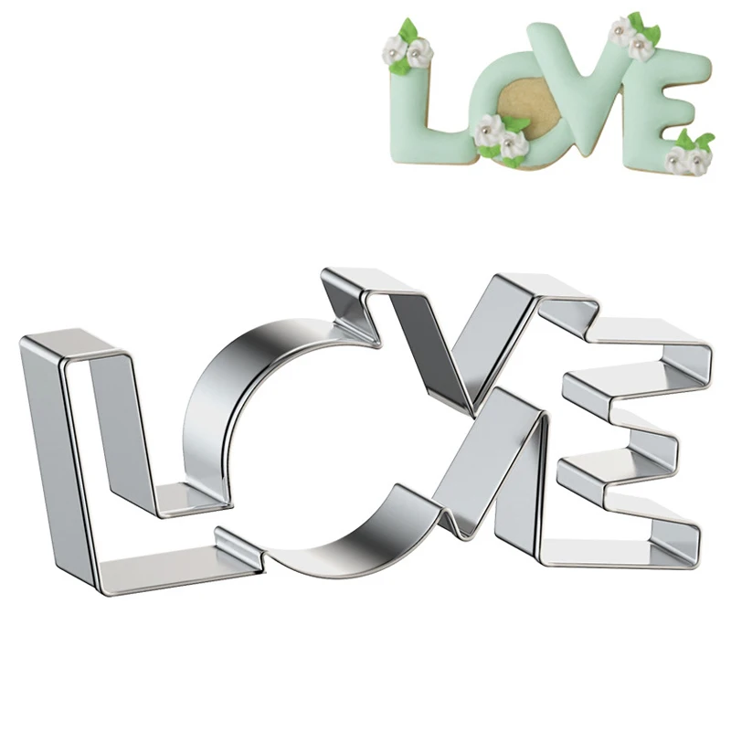 

1pc Novelty Love Shape Cookie Cutter Stainless Steel DIY Biscuit Mold Home Baking Moulds