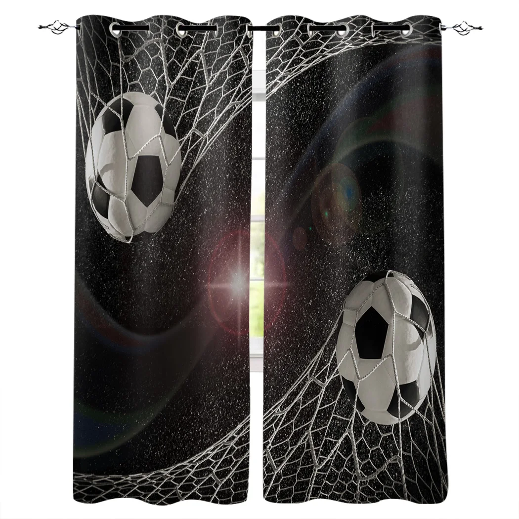 Soccer Football Game Competition In Gymnasium Window Treatments Curtains Valance Room Curtains Large Window Curtain Rod Bathroom