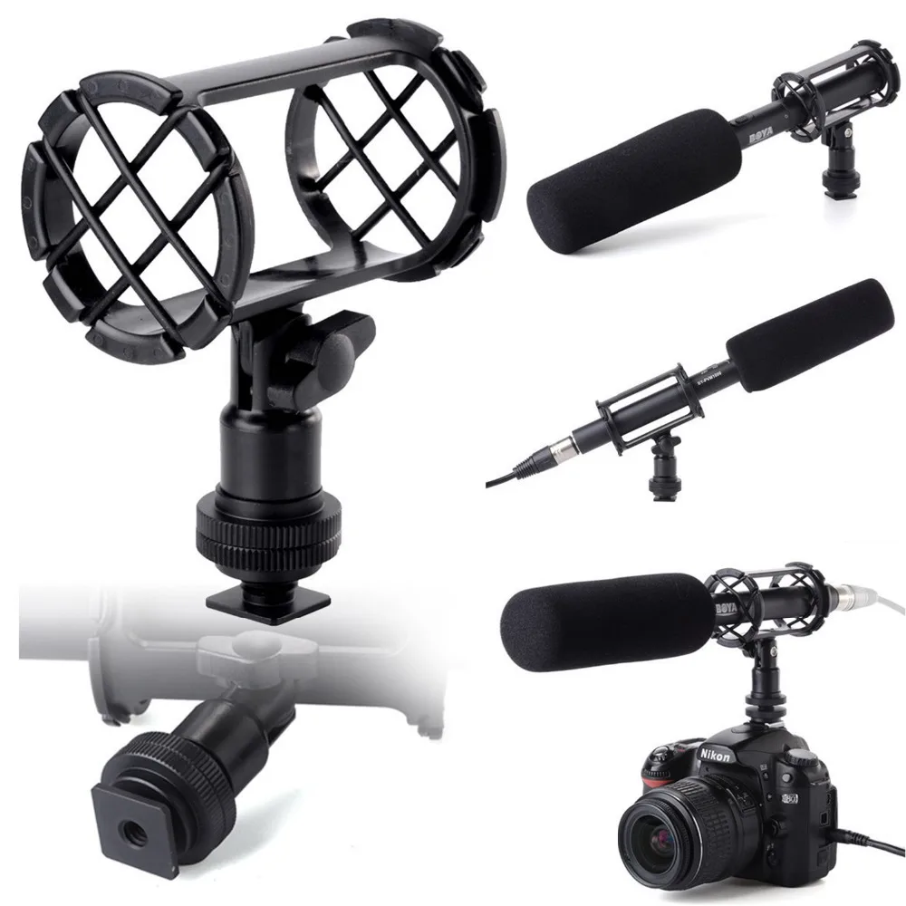 BOYA BY-C04 Camera Microphone Shock Mount for AKG D230 Senheisser ME66 Rode NTG-2 NTG-1 Audio-Technica AT-875R Sony ECM-CG50