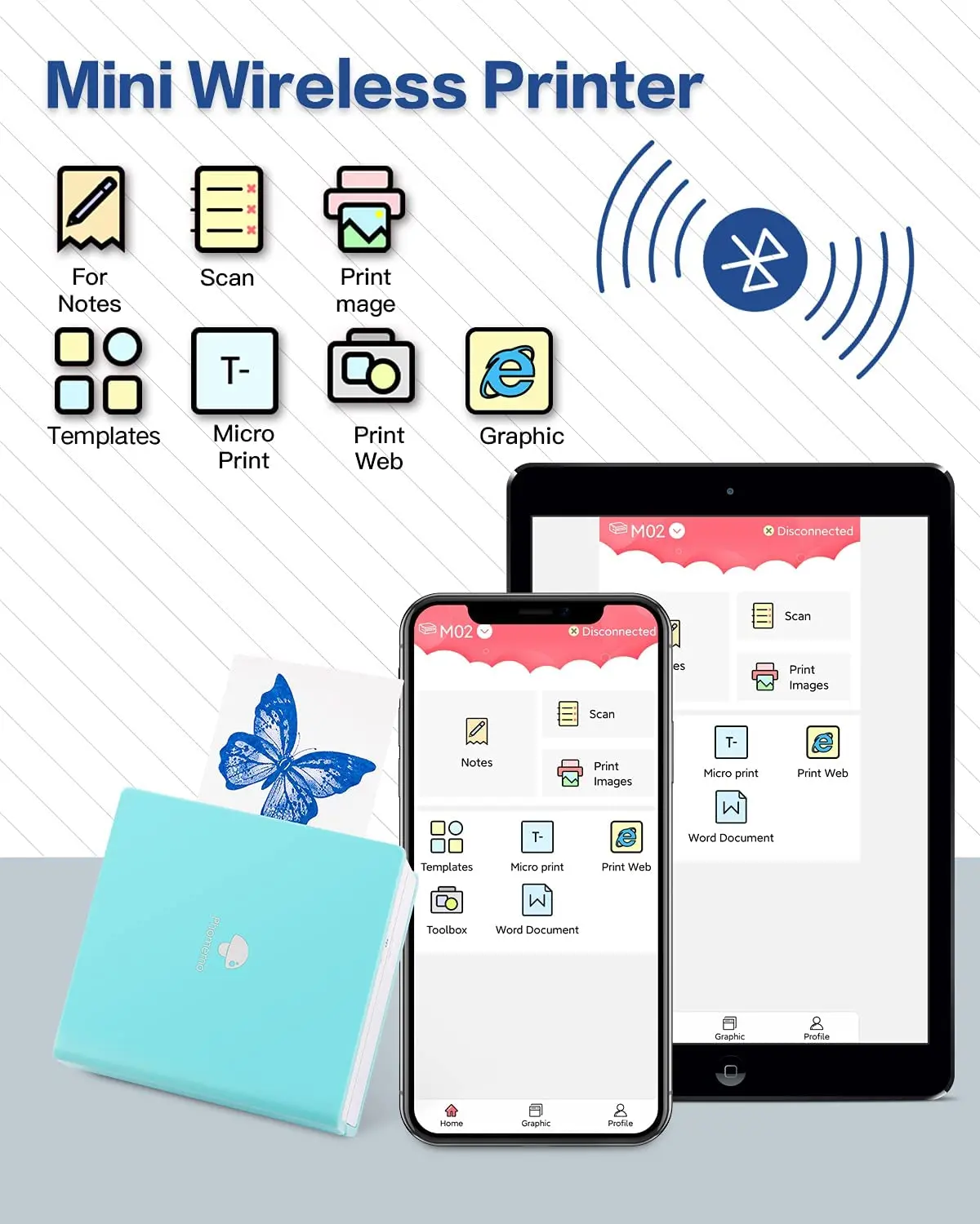 Phomemo Thermal Paper Sticky Notes Colorful Sticker for M02/M02S/M02Pro Adhesive Label Rolls Width 50mm Thermal Papers